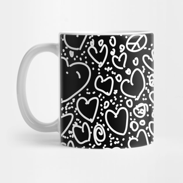 Black Doodle Hearts by drumweaver